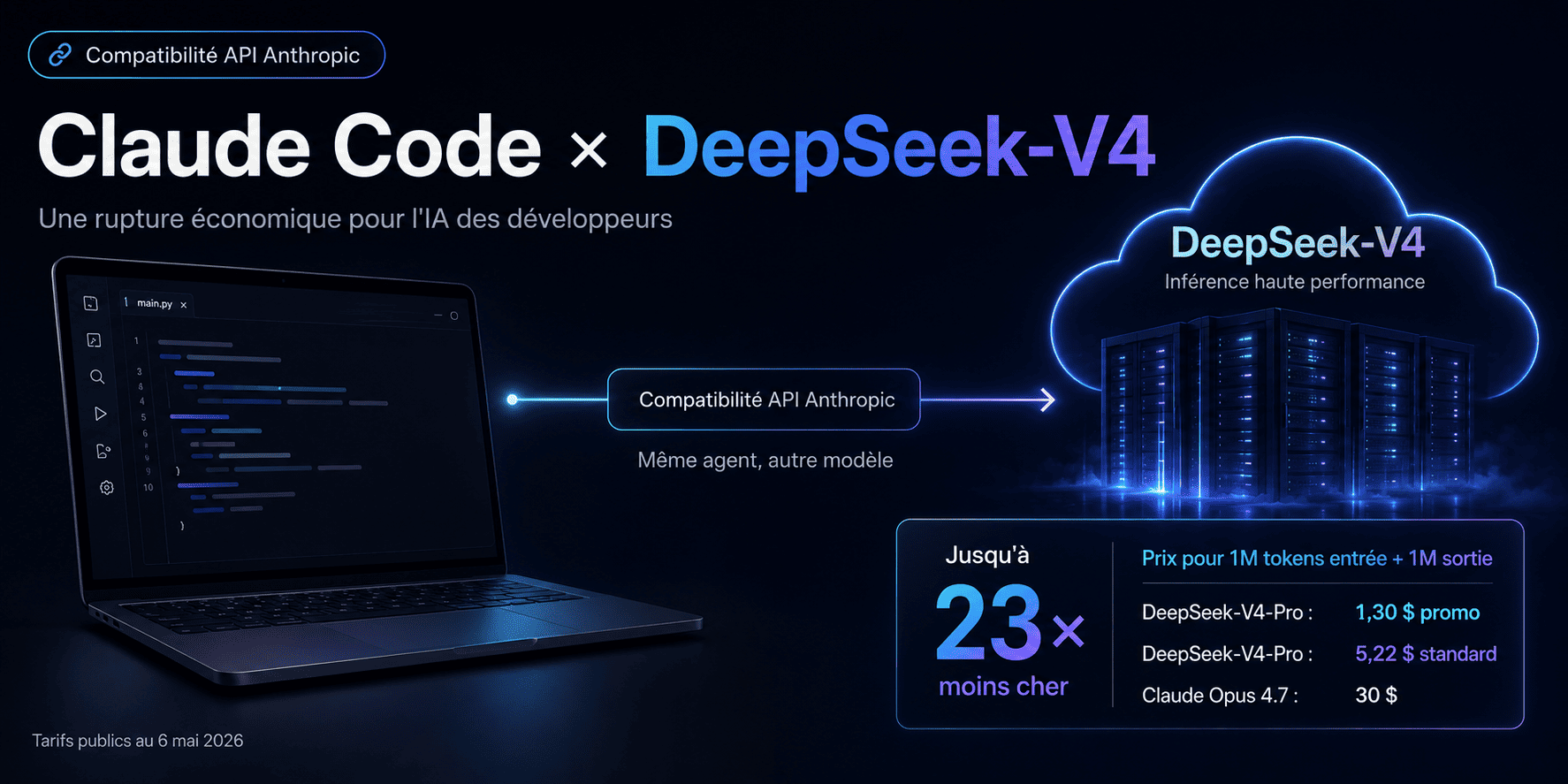 Claude Code × DeepSeek-V4 : analyse complète d'une rupture économique dans l'IA pour développeurs